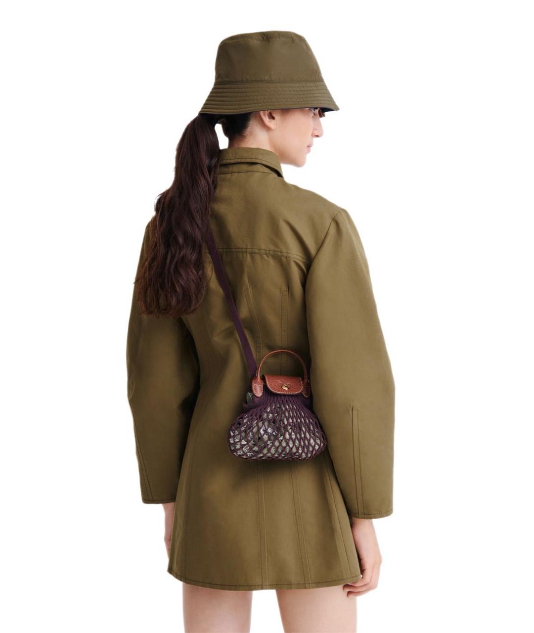 LONGCHAMP Фиолетовая хлопковая сумка через плечо, фото 4