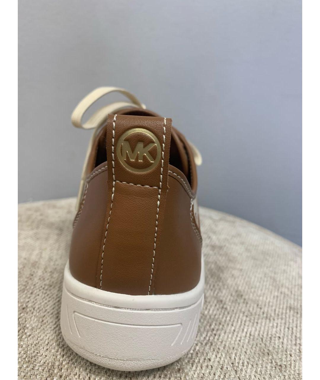 MICHAEL KORS Коричневые текстильные кеды, фото 3