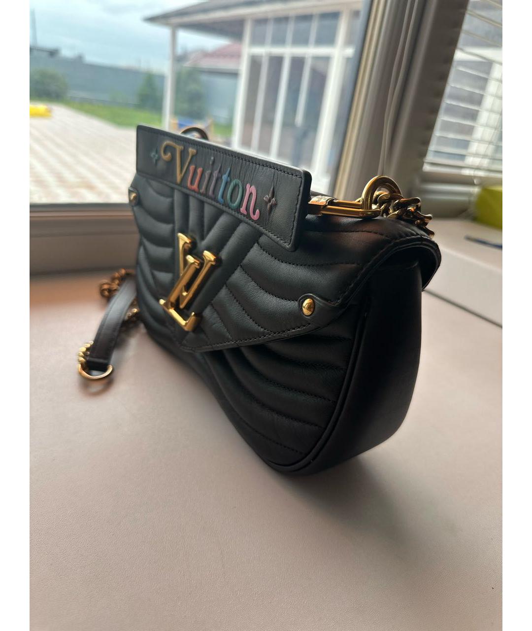LOUIS VUITTON Черная кожаная сумка через плечо, фото 2