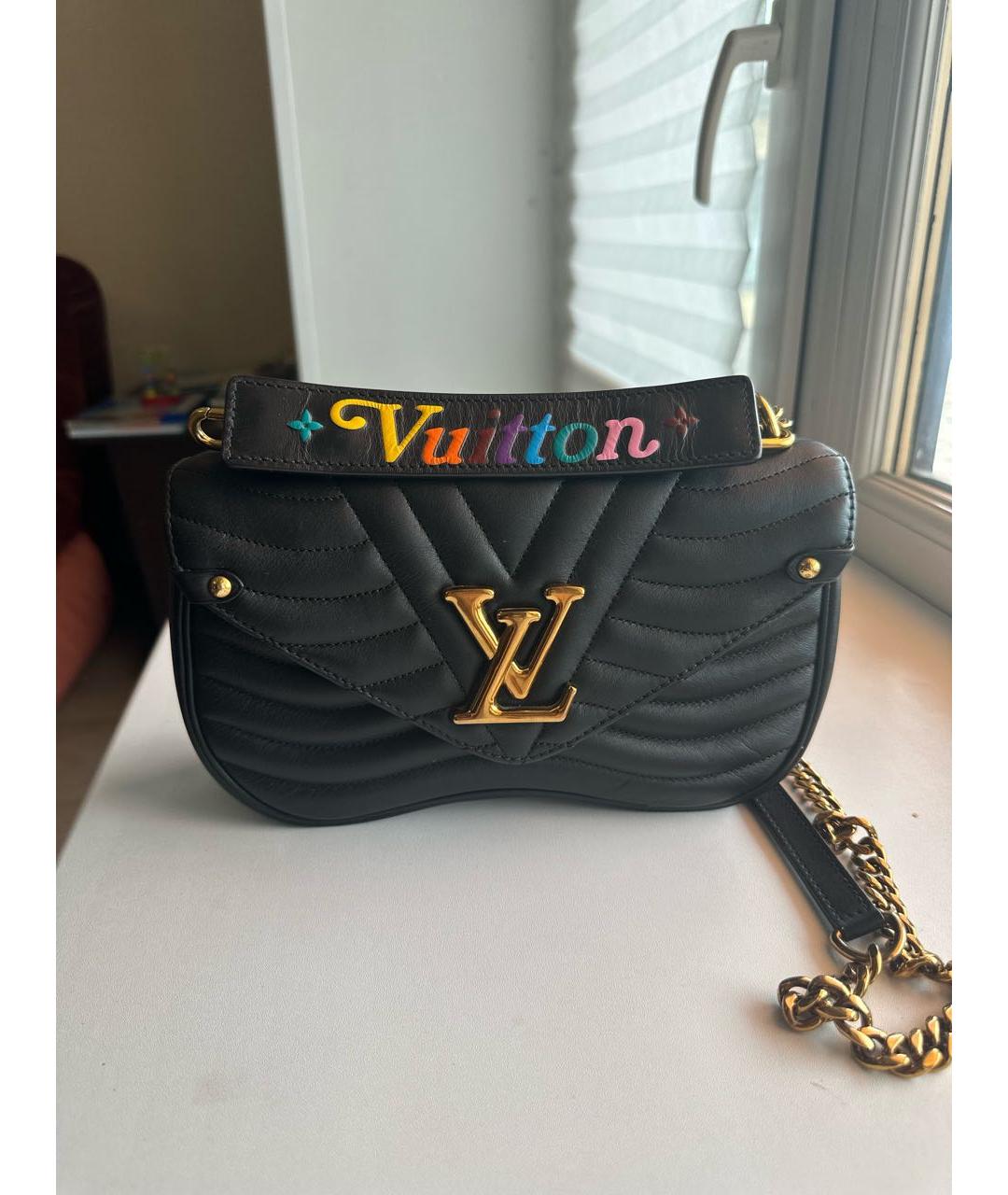 LOUIS VUITTON Черная кожаная сумка через плечо, фото 7