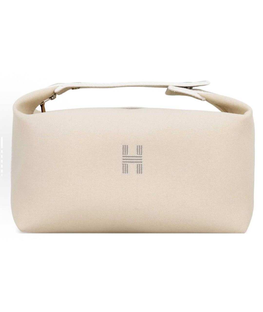 HERMES Бежевая косметичка, фото 9