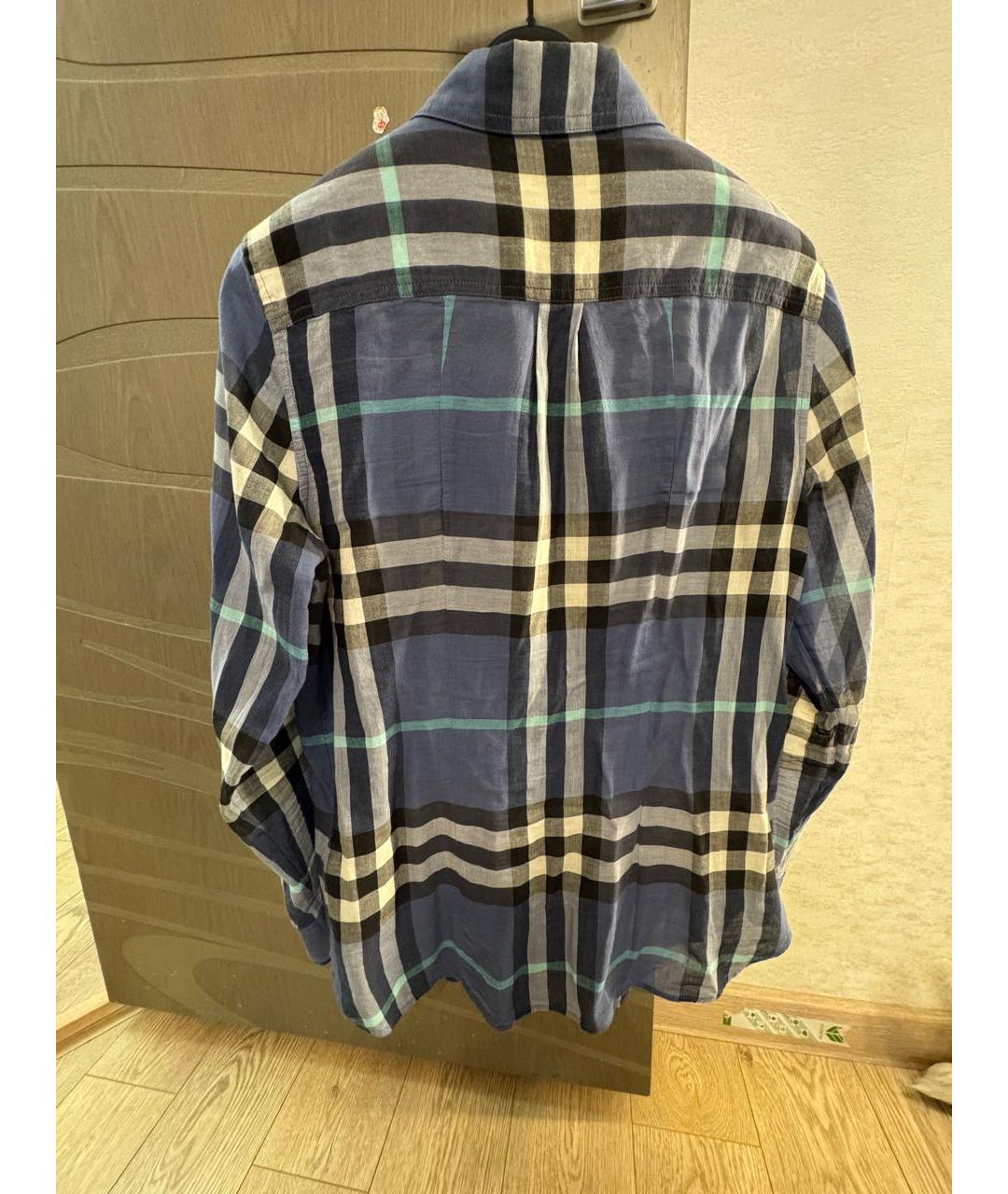 BURBERRY Синяя хлопковая рубашка, фото 2