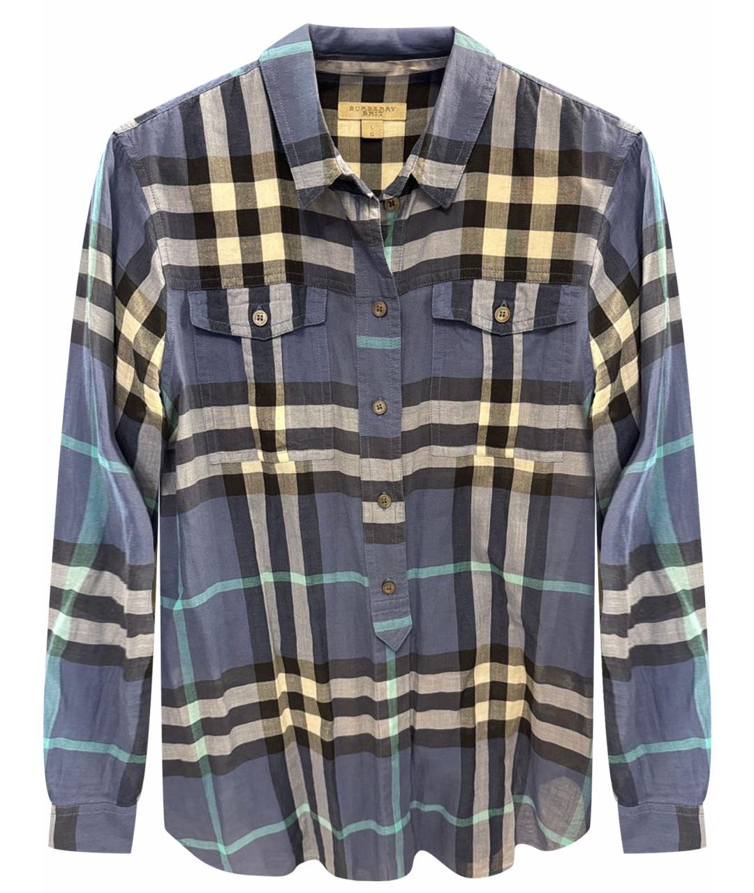 BURBERRY Синяя хлопковая рубашка, фото 1