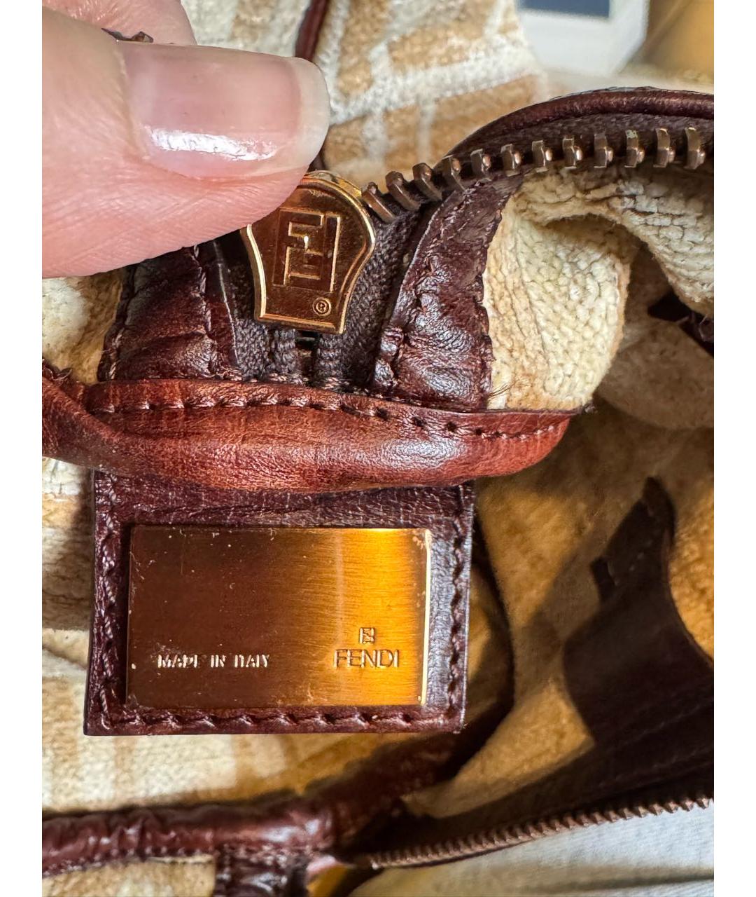 FENDI Бежевая тканевая сумка тоут, фото 8