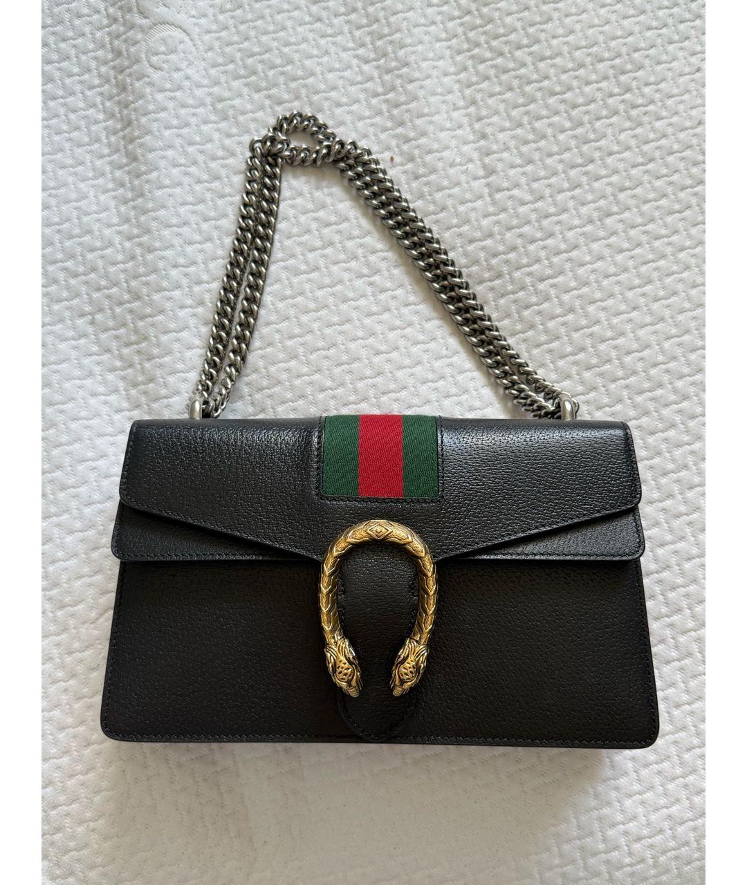 GUCCI Черная кожаная сумка через плечо, фото 9