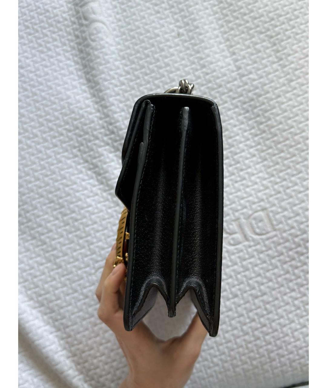 GUCCI Черная кожаная сумка через плечо, фото 6