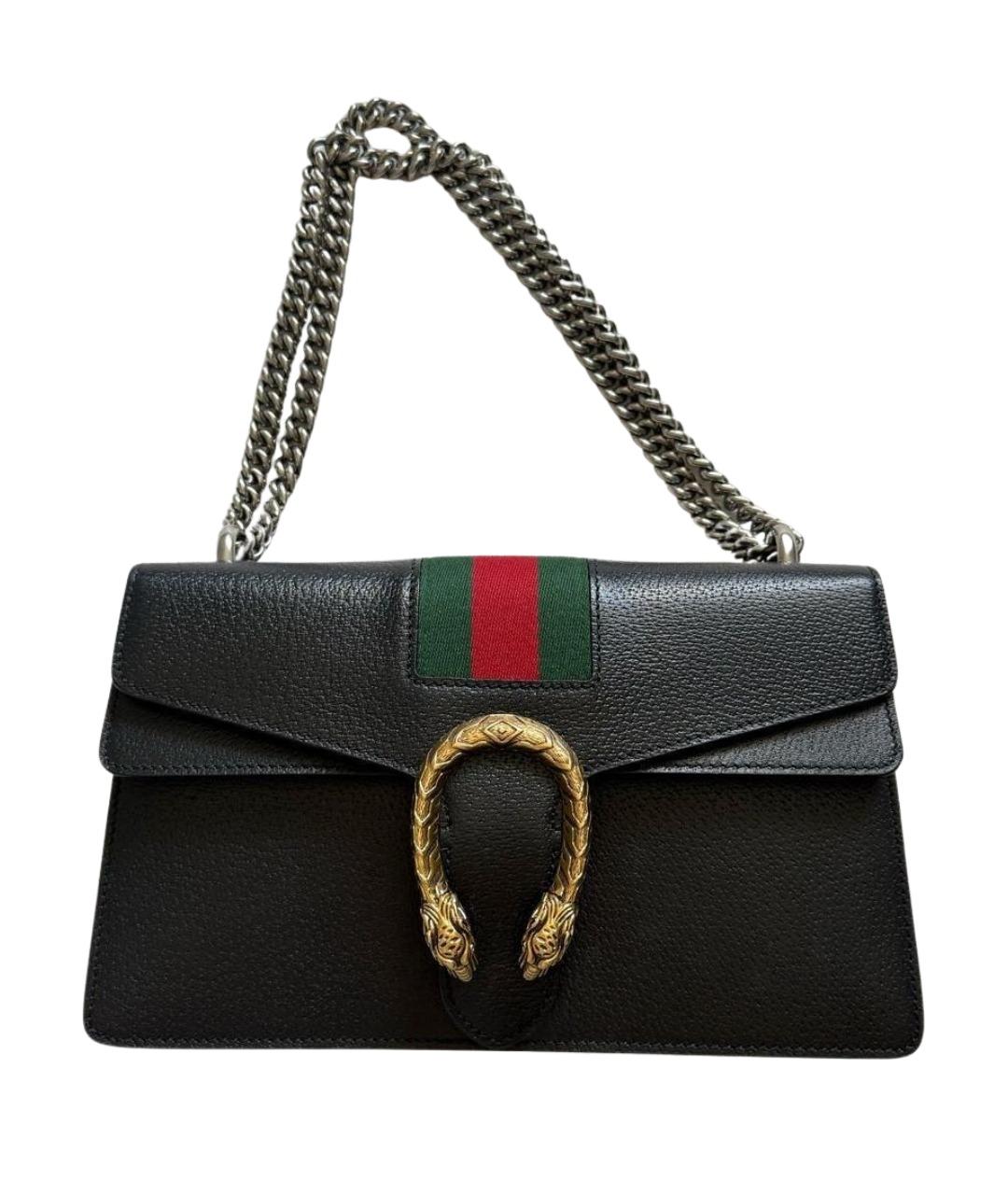 GUCCI Черная кожаная сумка через плечо, фото 1