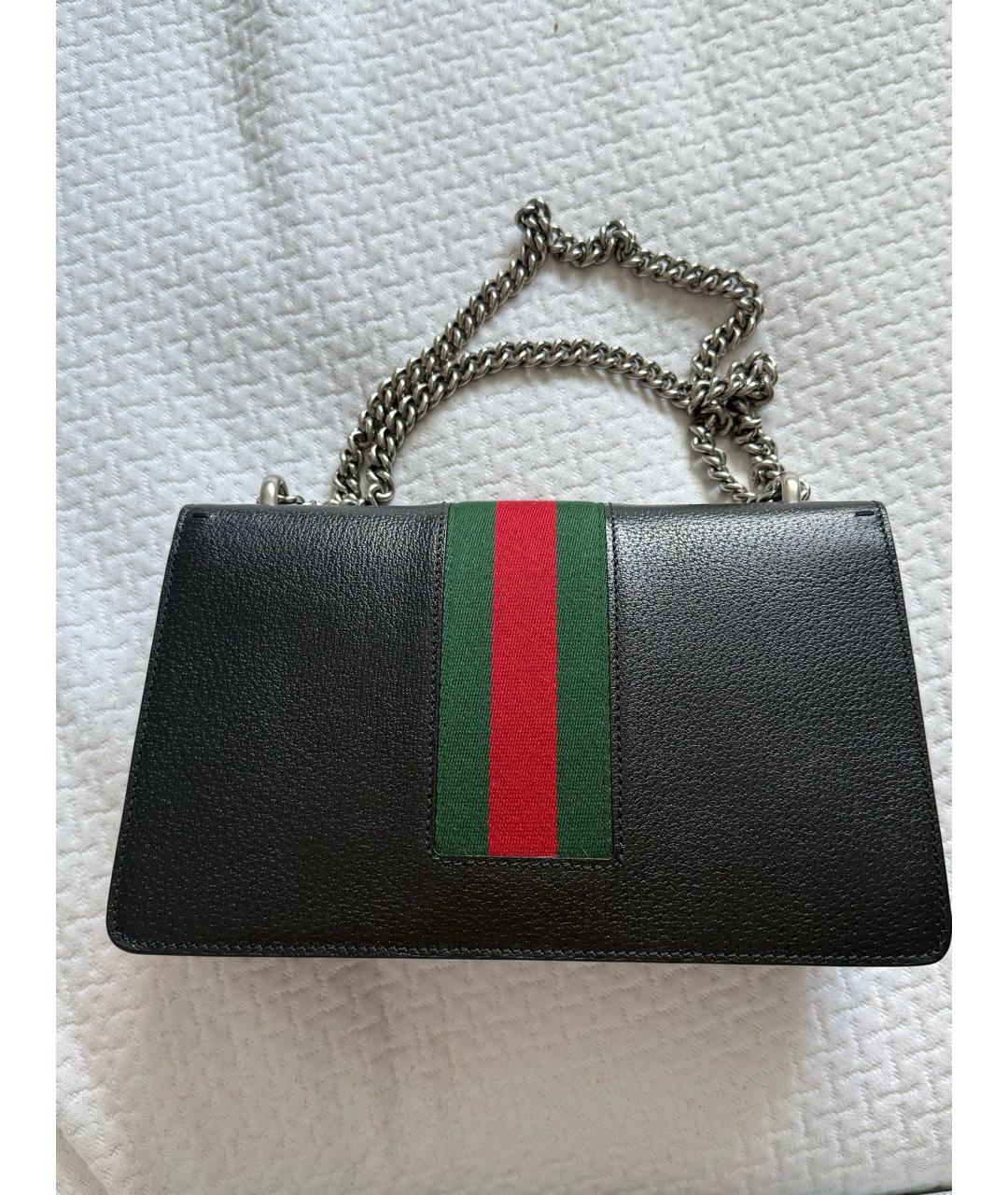 GUCCI Черная кожаная сумка через плечо, фото 5