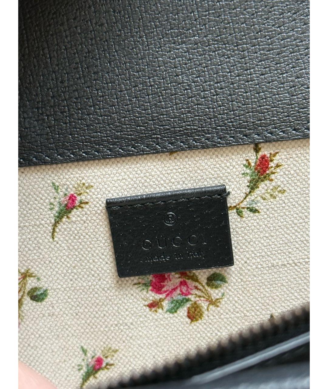 GUCCI Черная кожаная сумка через плечо, фото 4