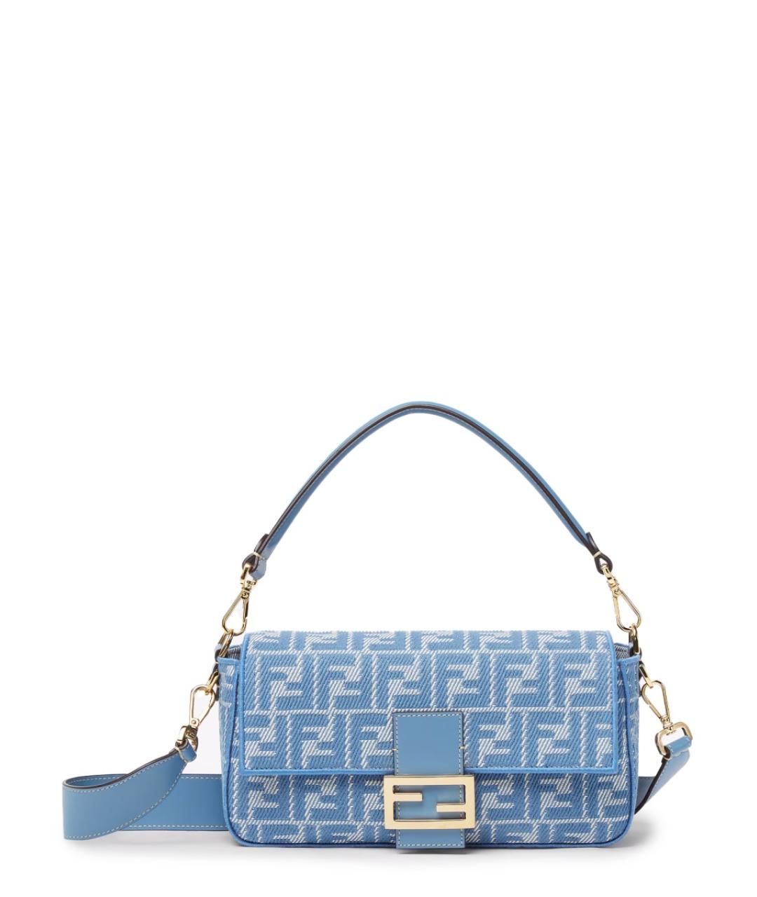 FENDI Голубая хлопковая сумка через плечо, фото 1