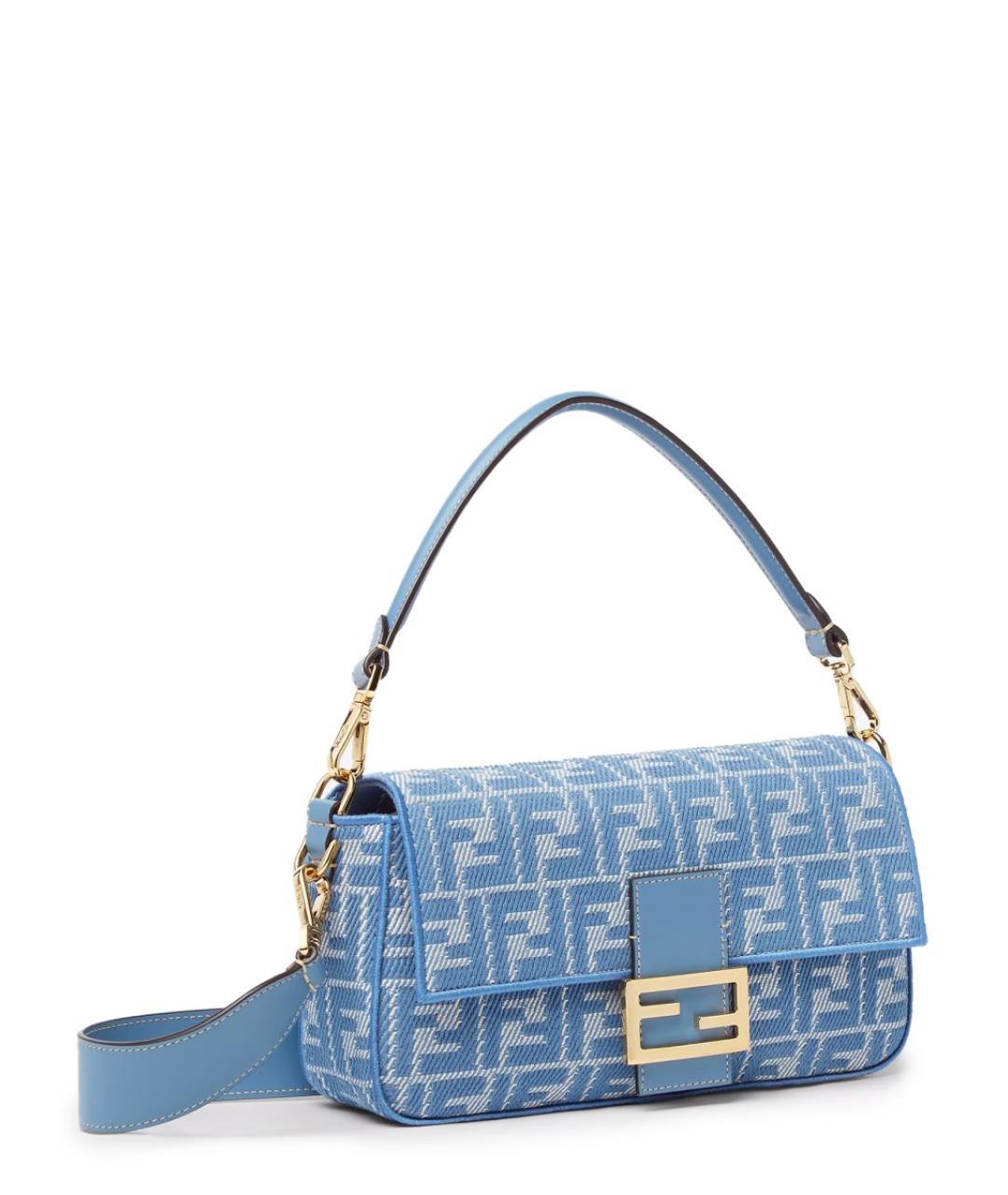 FENDI Голубая хлопковая сумка через плечо, фото 2