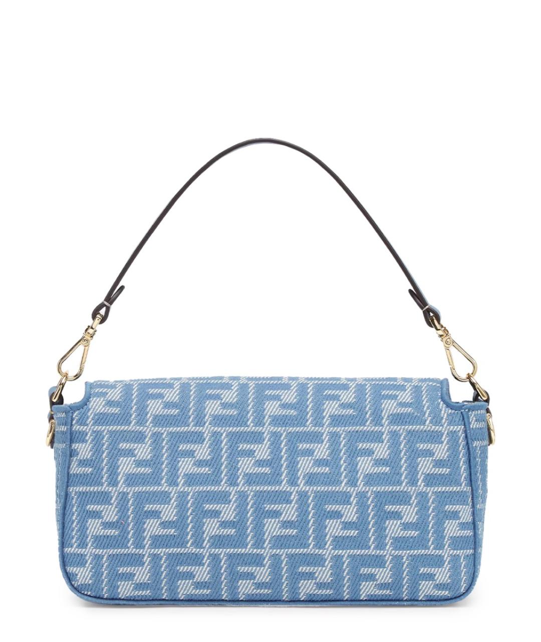 FENDI Голубая хлопковая сумка через плечо, фото 3