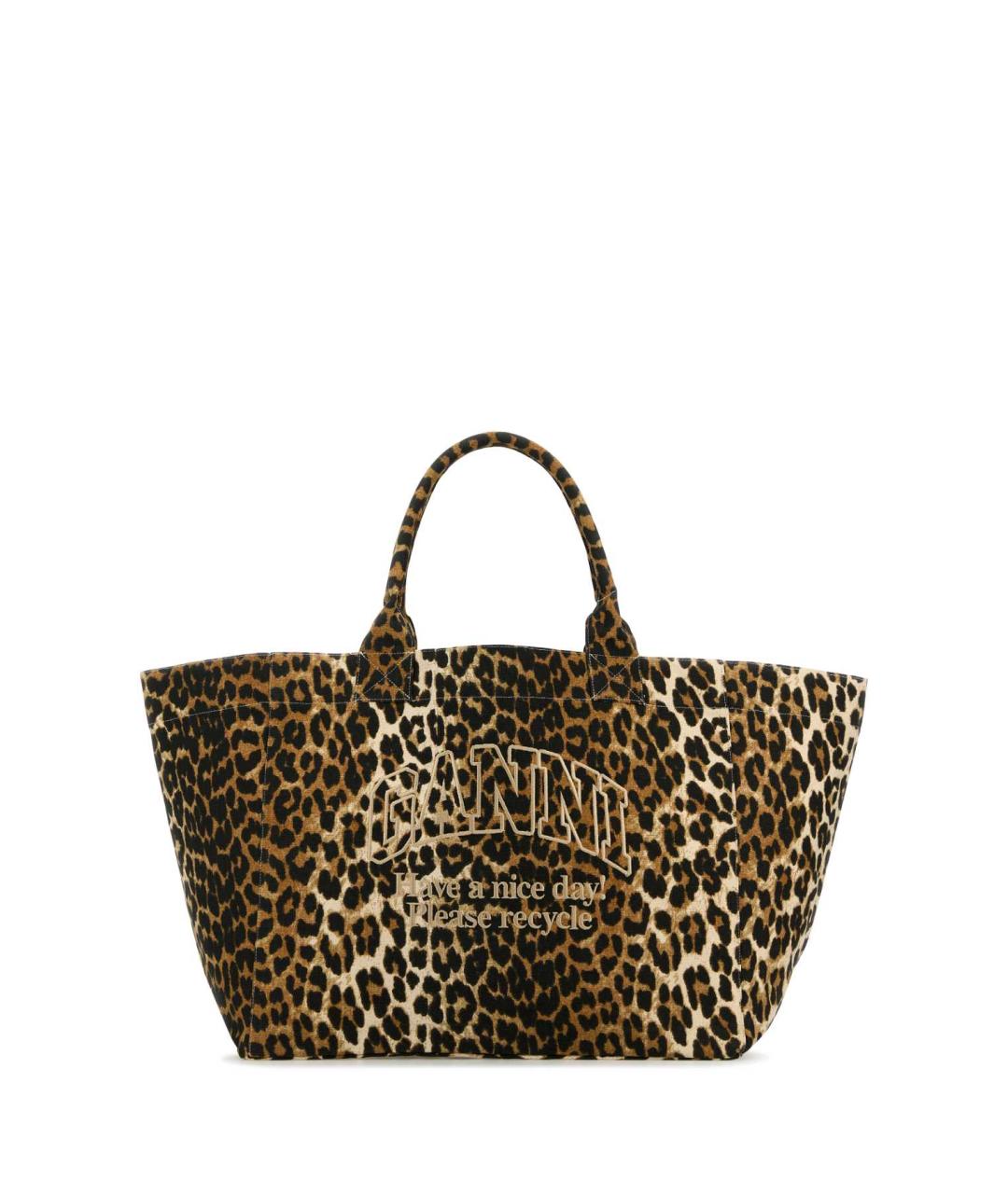 GANNI Коричневая хлопковая сумка тоут, фото 1