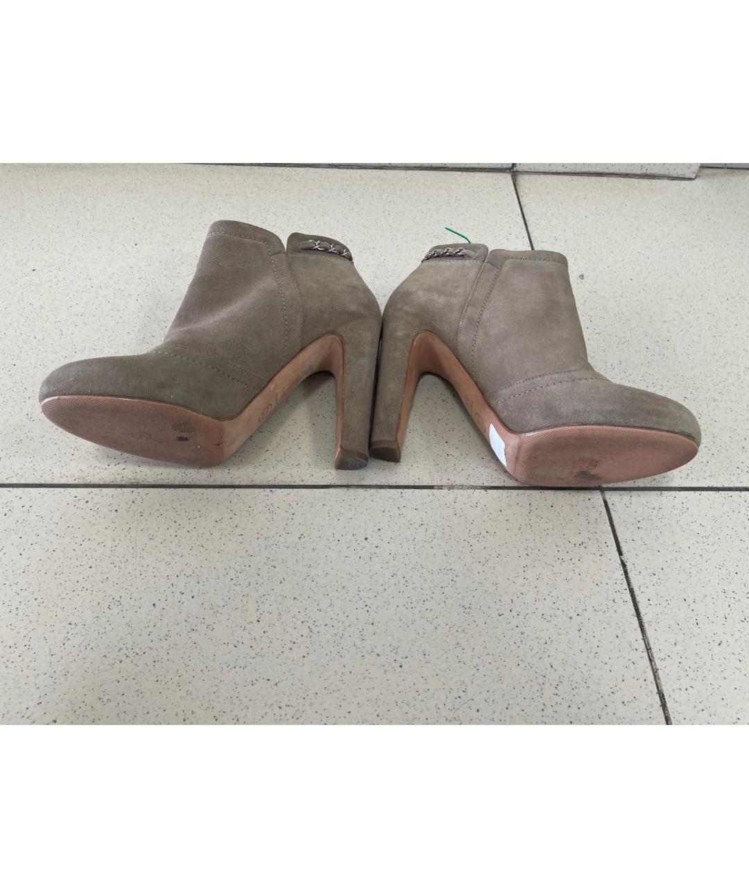 CHANEL Бежевые замшевые ботильоны, фото 4