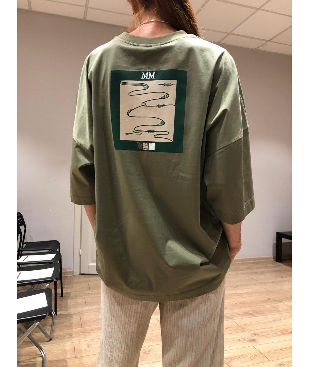 MAX MARA Хаки хлопковая футболка, фото 4