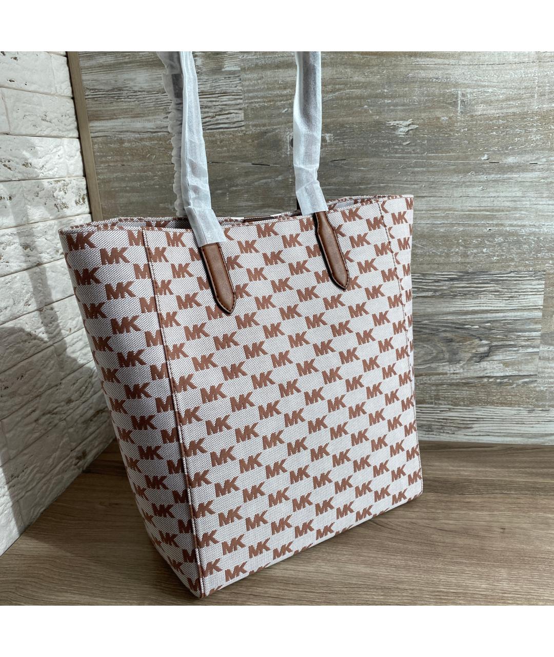 MICHAEL KORS Коричневая жаккардовая сумка тоут, фото 3