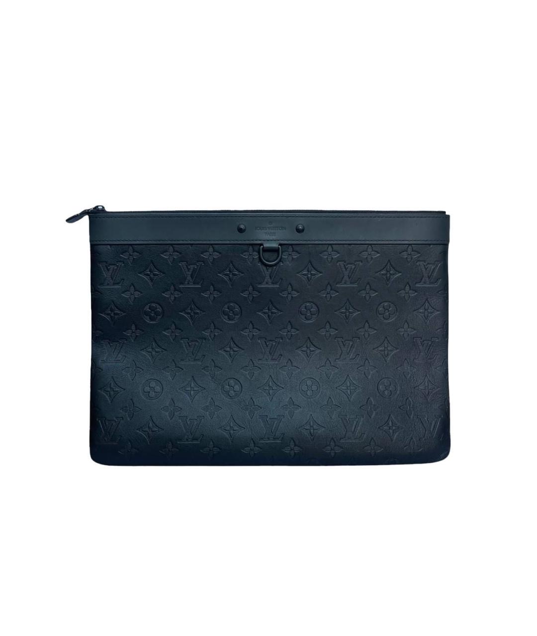 LOUIS VUITTON Черная кожаная папка для документов, фото 4