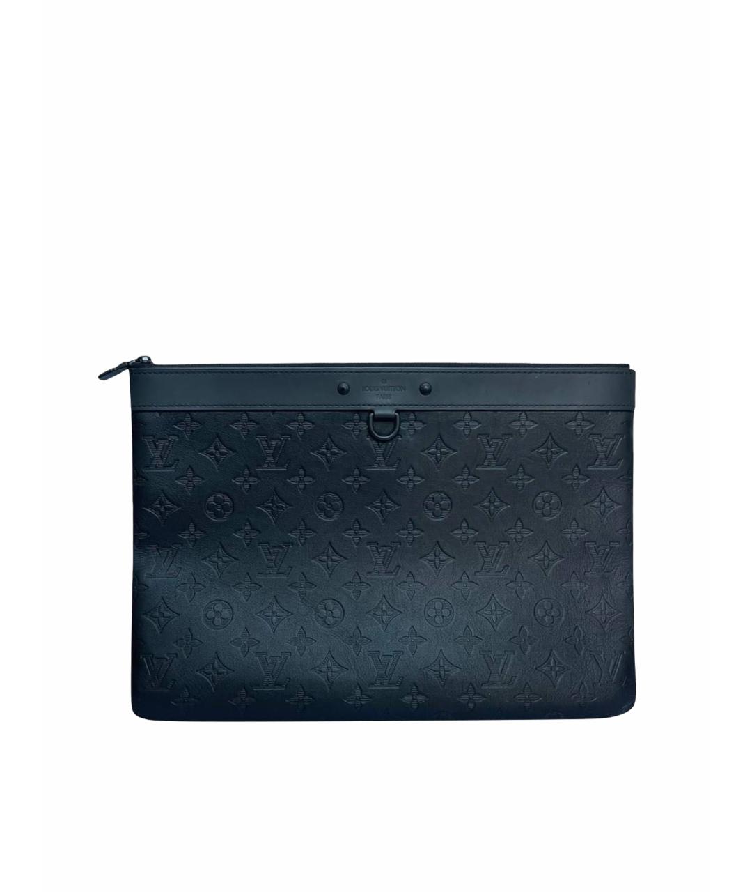 LOUIS VUITTON Черная кожаная папка для документов, фото 1
