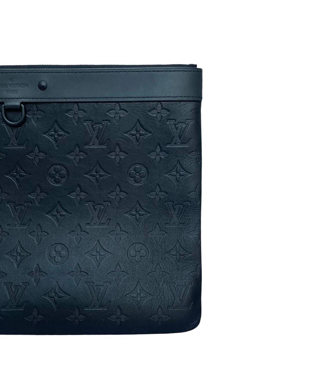 LOUIS VUITTON Черная кожаная папка для документов, фото 2