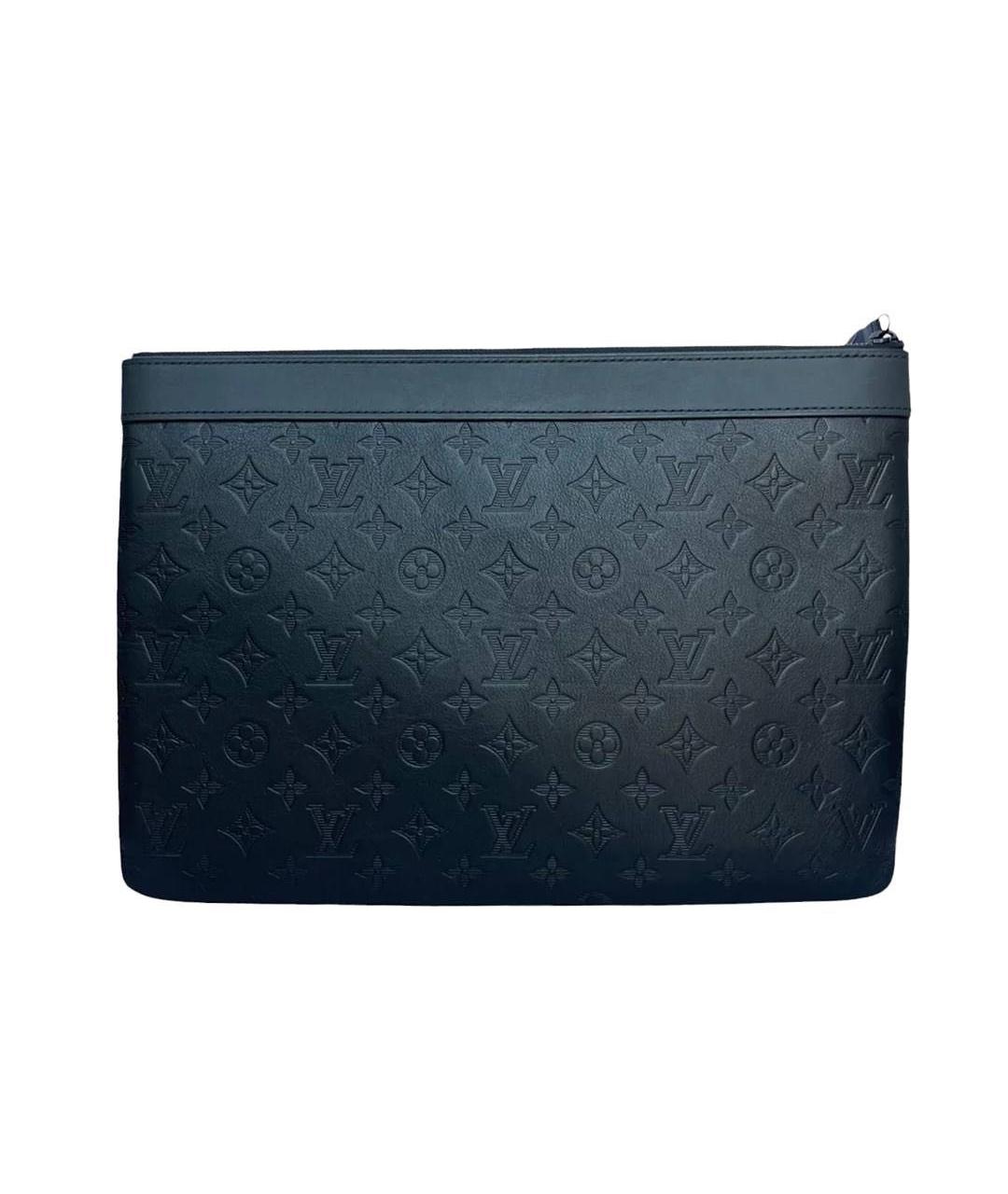 LOUIS VUITTON Черная кожаная папка для документов, фото 3