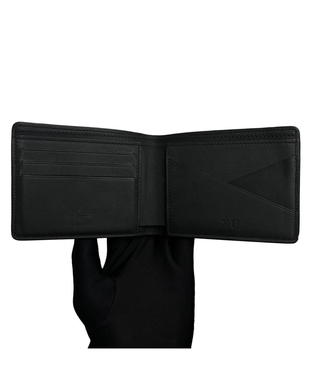 LOUIS VUITTON Черный кожаный кошелек, фото 3