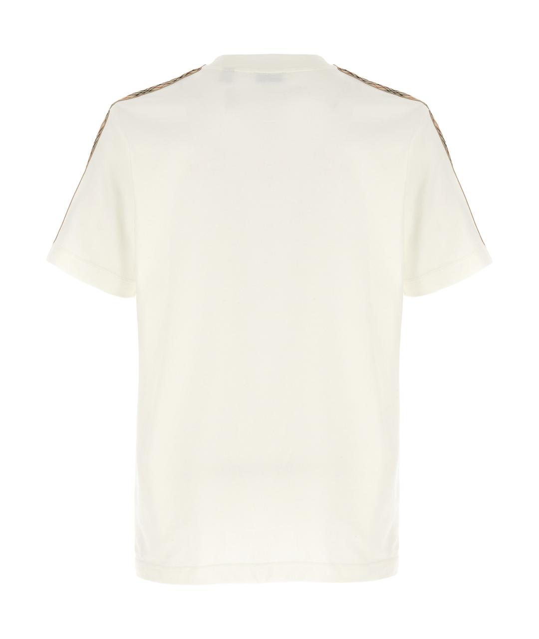 BURBERRY Белая хлопковая футболка, фото 2