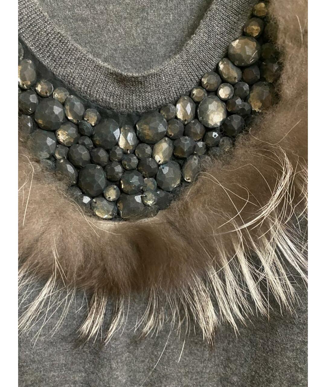 FENDI Серый кожаный джемпер / свитер, фото 4