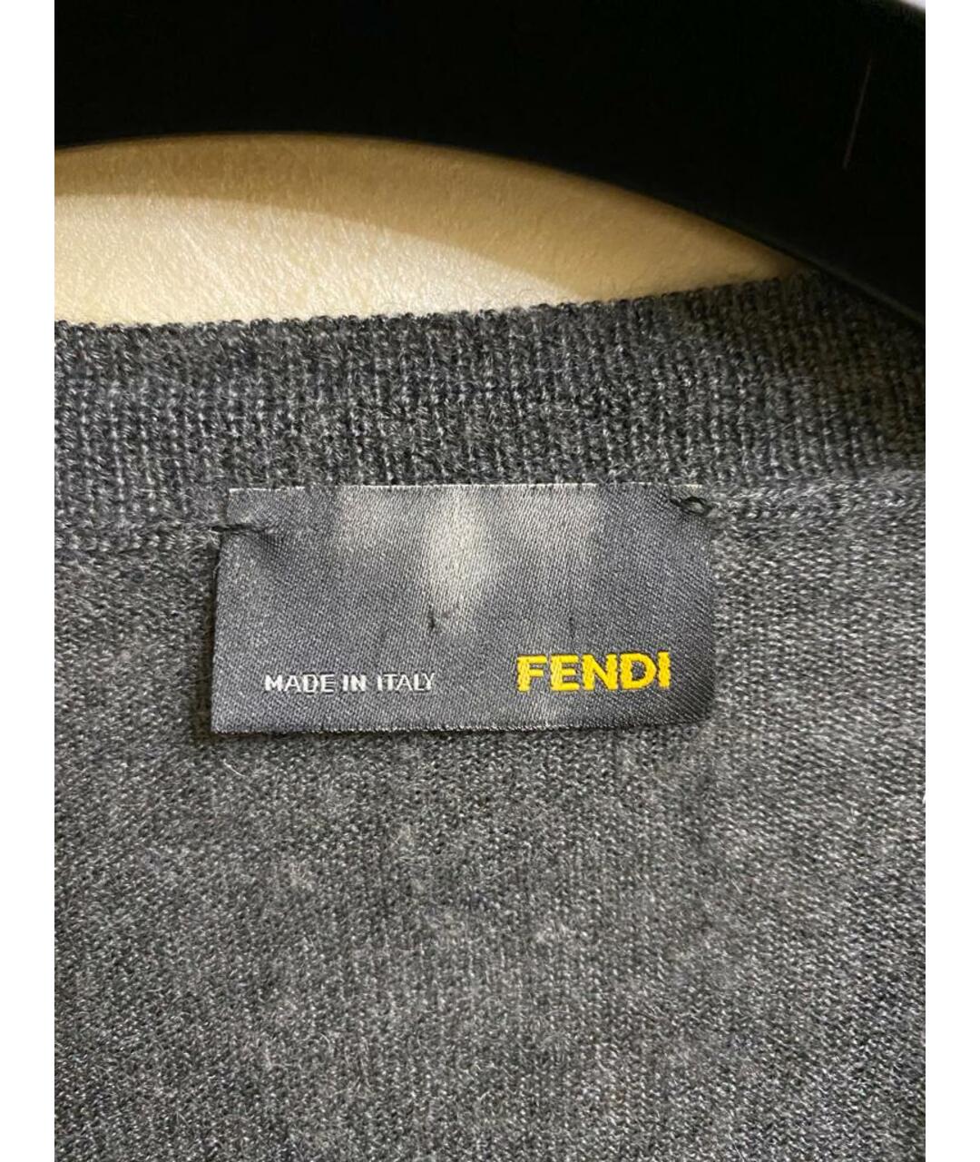 FENDI Серый кожаный джемпер / свитер, фото 3