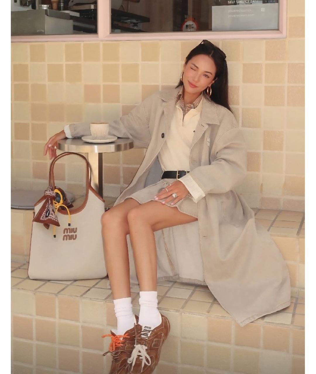 MIU MIU Бежевая сумка тоут, фото 6