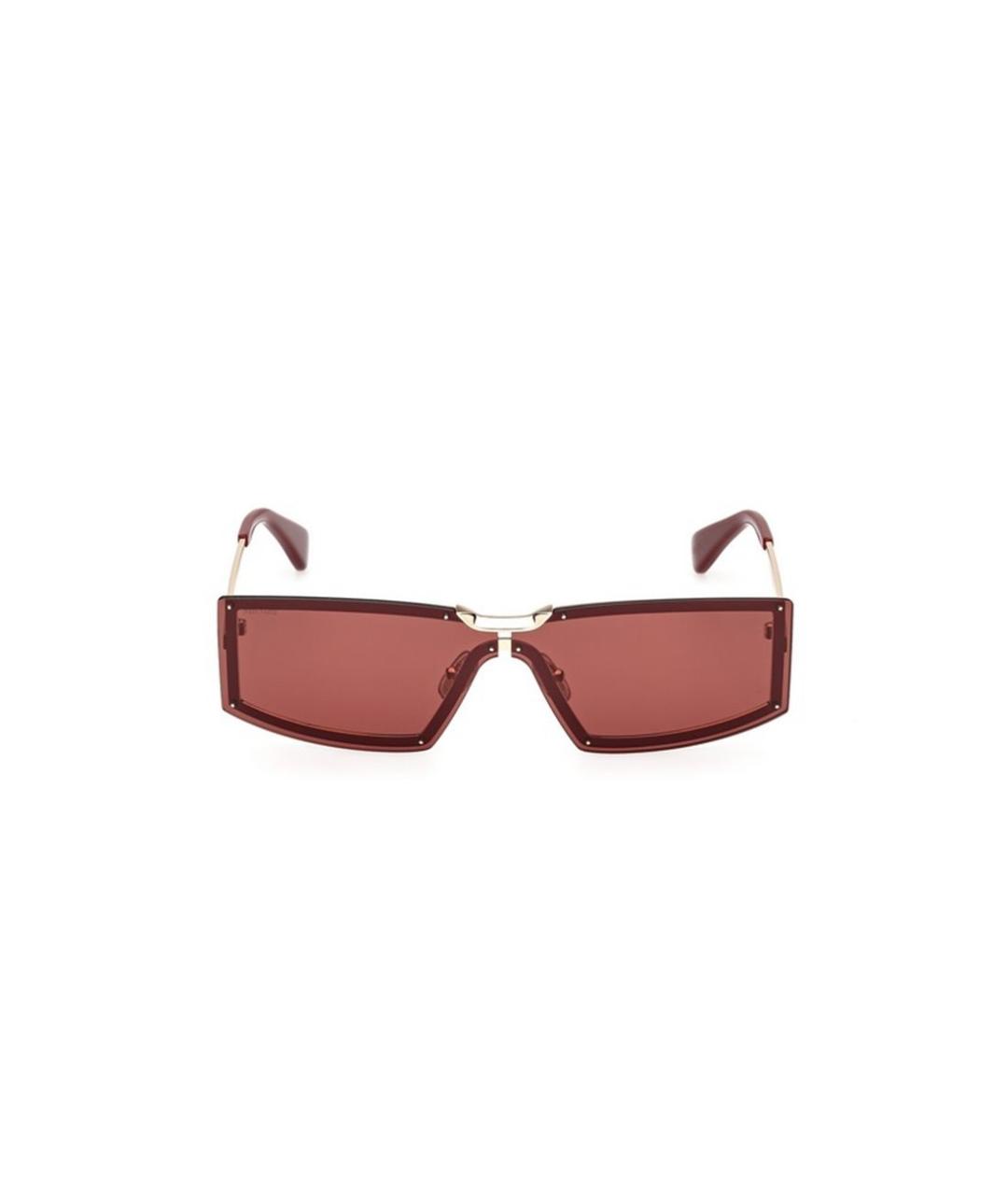 MAX MARA Золотые металлические солнцезащитные очки, фото 3