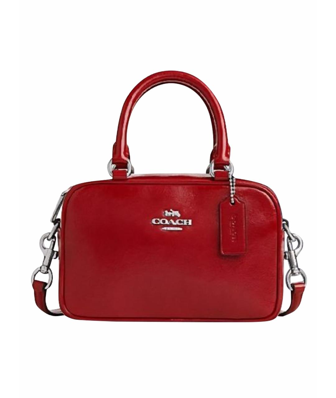 COACH Красная сумка с короткими ручками из лакированной кожи, фото 1