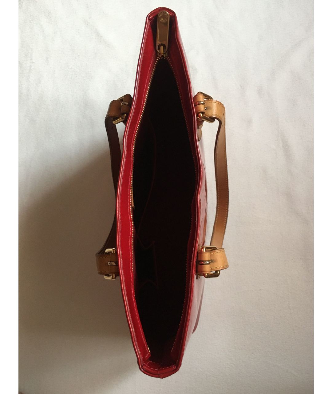 LOUIS VUITTON PRE-OWNED Красная сумка тоут из лакированной кожи, фото 3