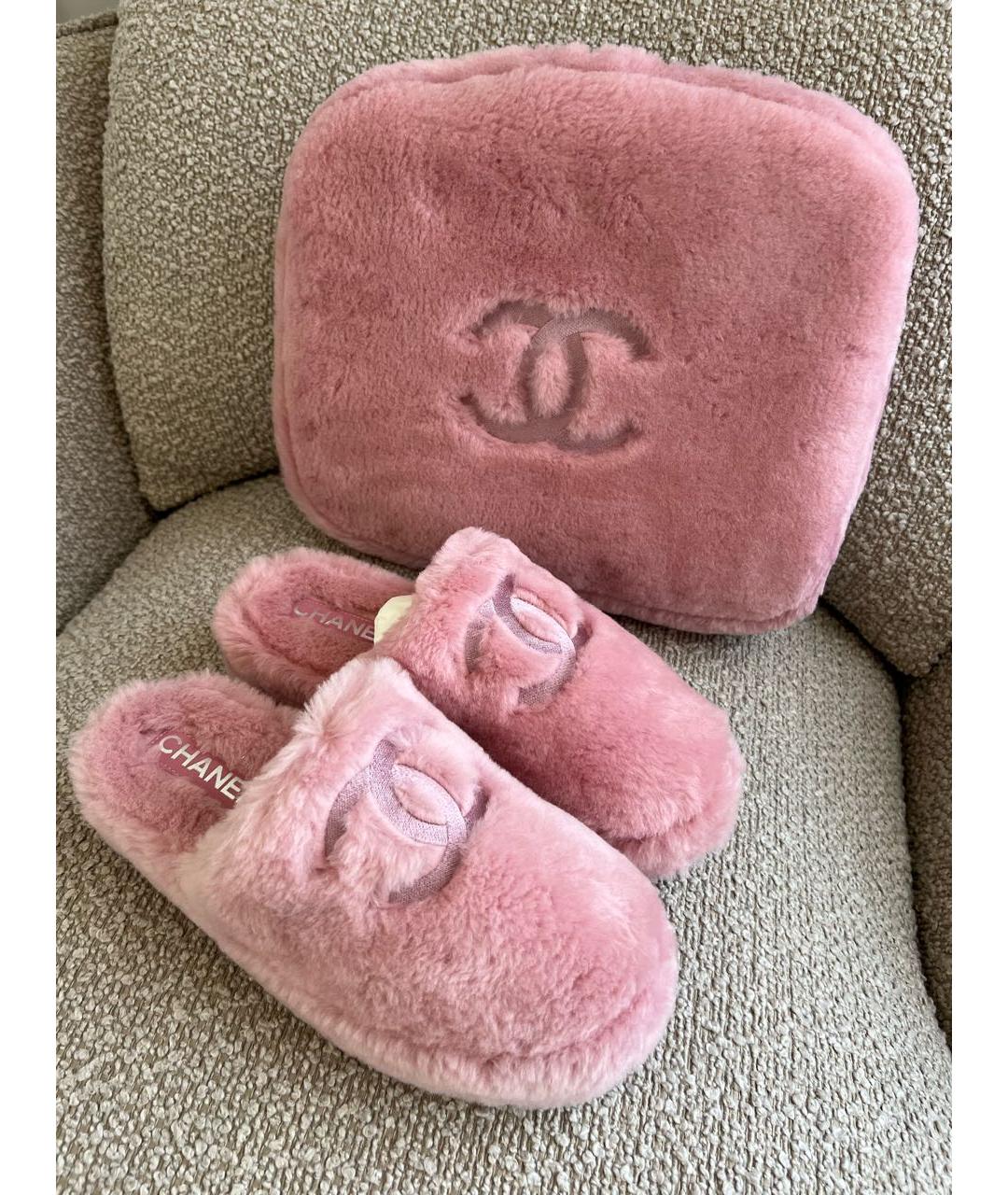 CHANEL Розовые текстильные мюли, фото 7