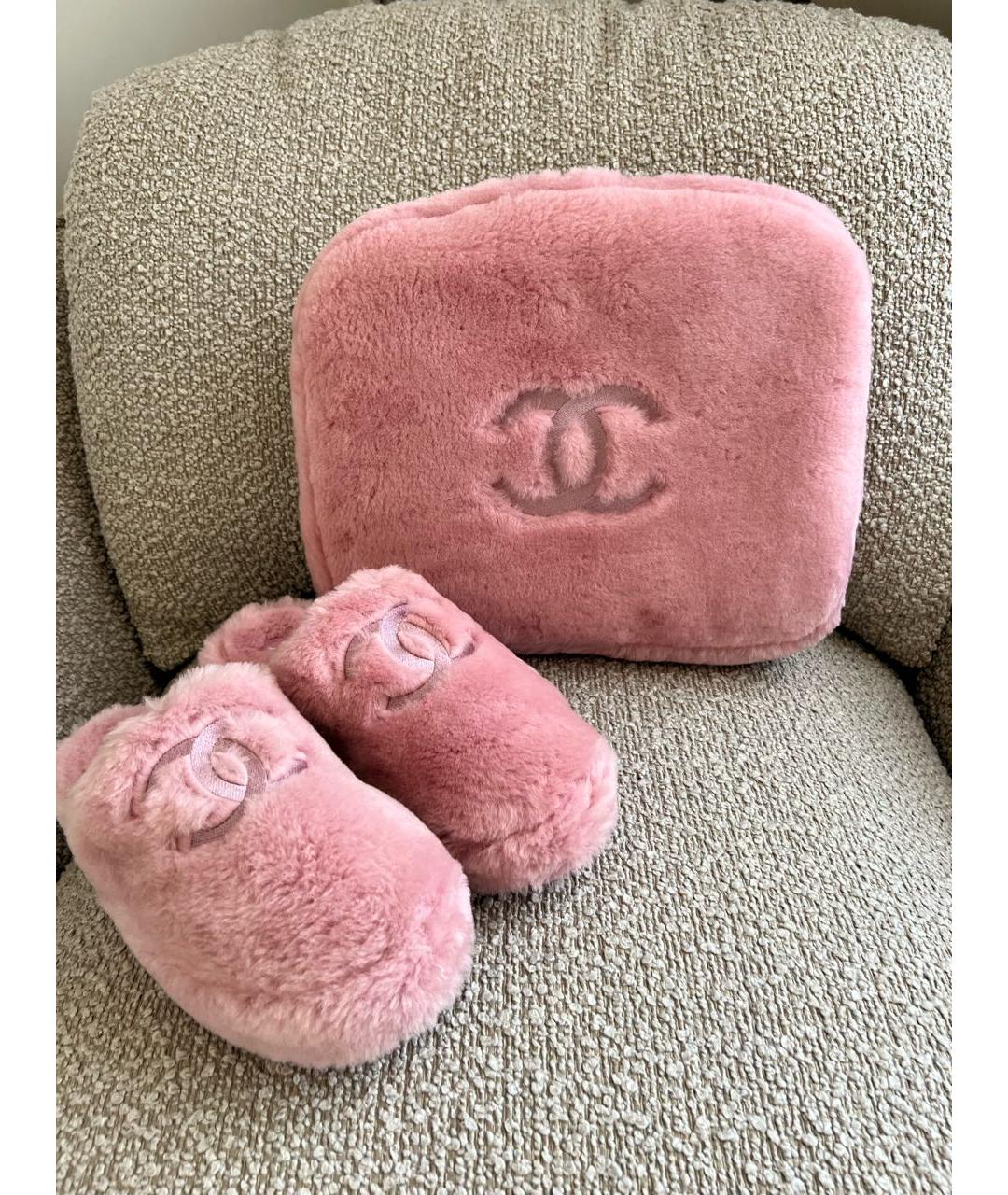 CHANEL Розовые текстильные мюли, фото 5