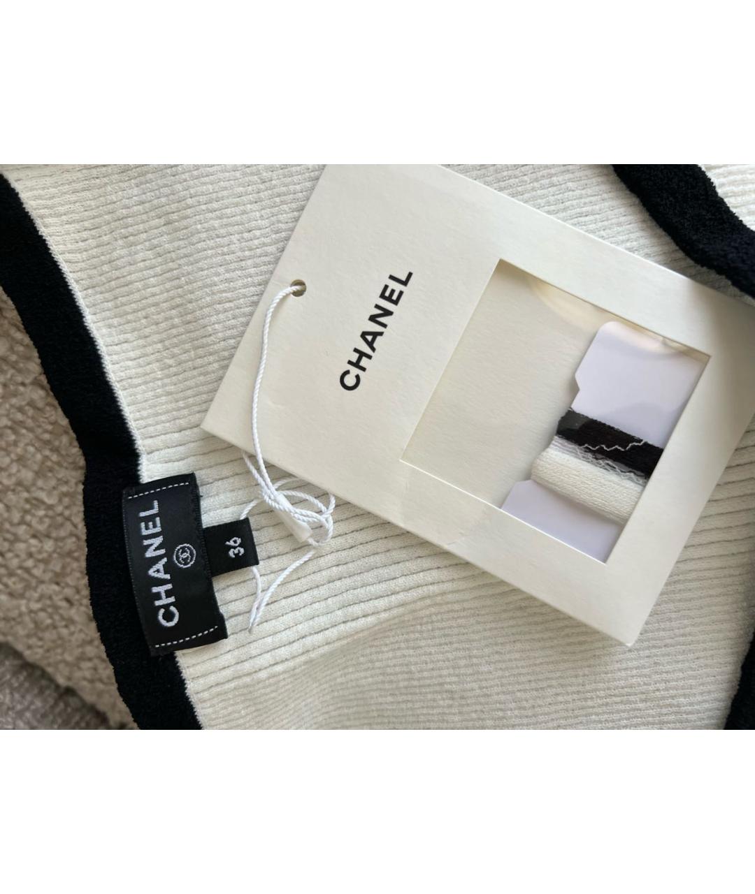 CHANEL Белая хлопковая майка, фото 3