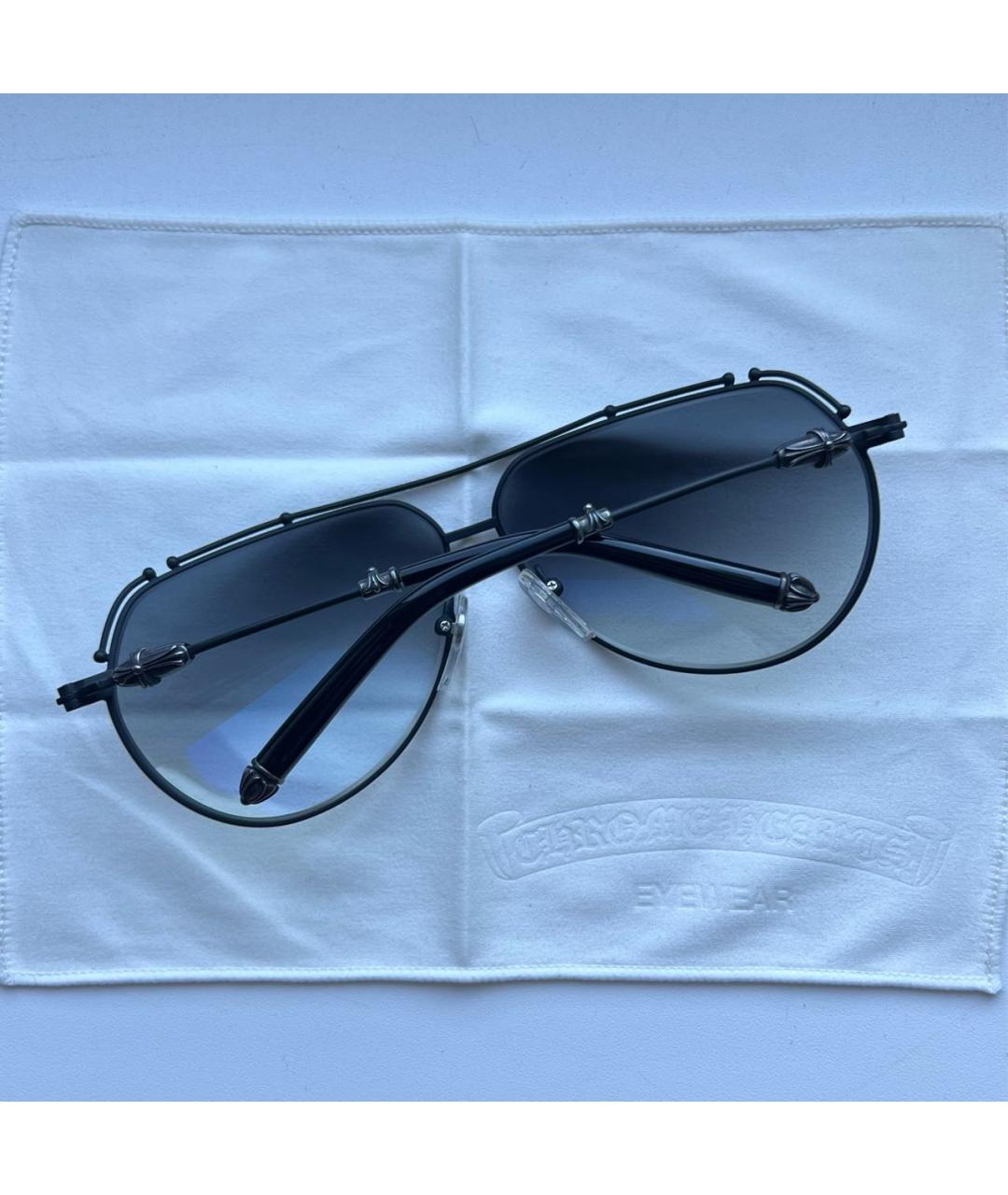 CHROME HEARTS Черные металлические солнцезащитные очки, фото 2