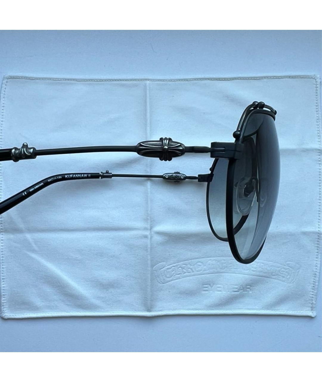 CHROME HEARTS Черные металлические солнцезащитные очки, фото 3