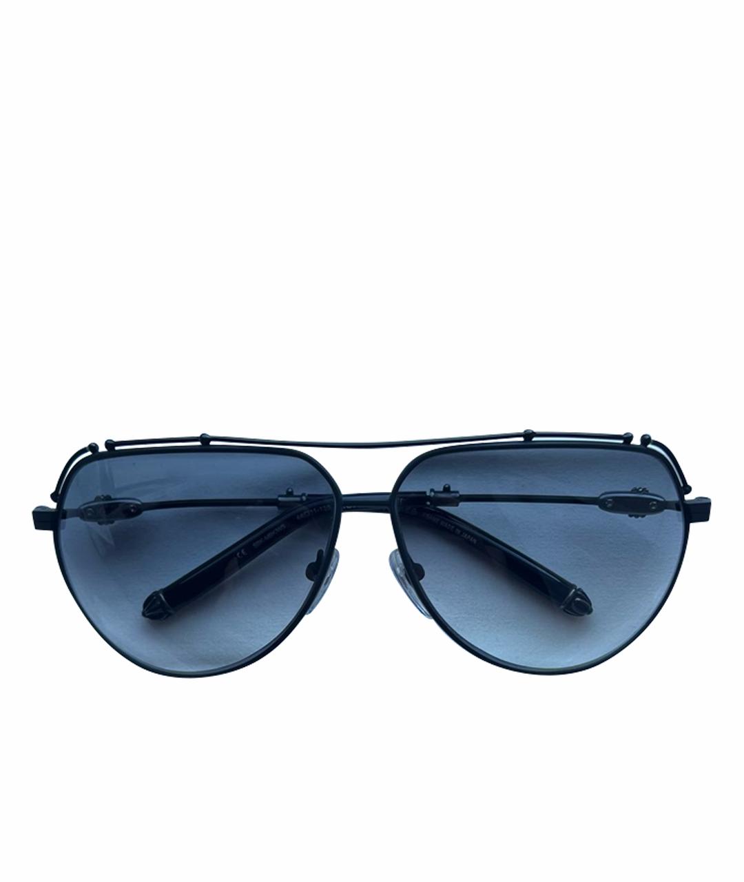 CHROME HEARTS Черные металлические солнцезащитные очки, фото 1