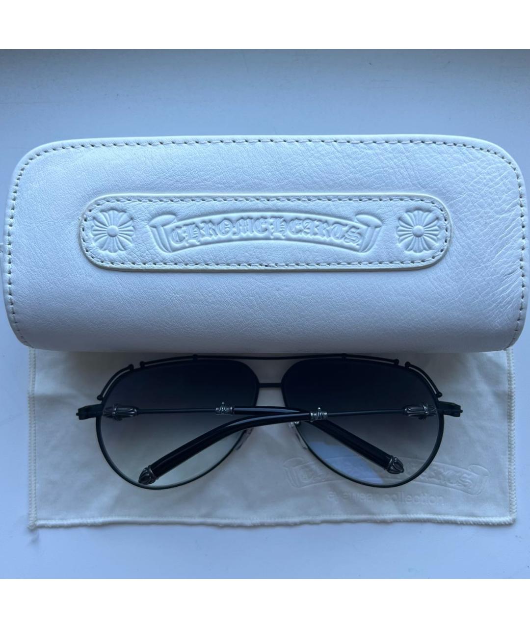 CHROME HEARTS Черные металлические солнцезащитные очки, фото 8