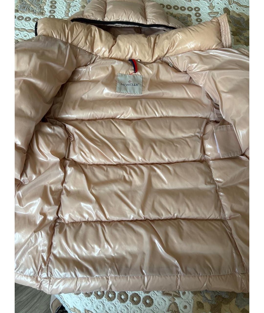 MONCLER Розовый полиэстеровый пуховик, фото 3