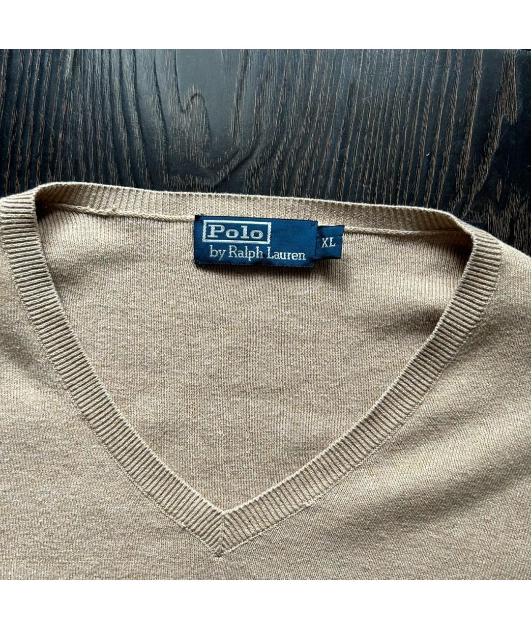 POLO RALPH LAUREN Горчичный хлопковый джемпер / свитер, фото 4