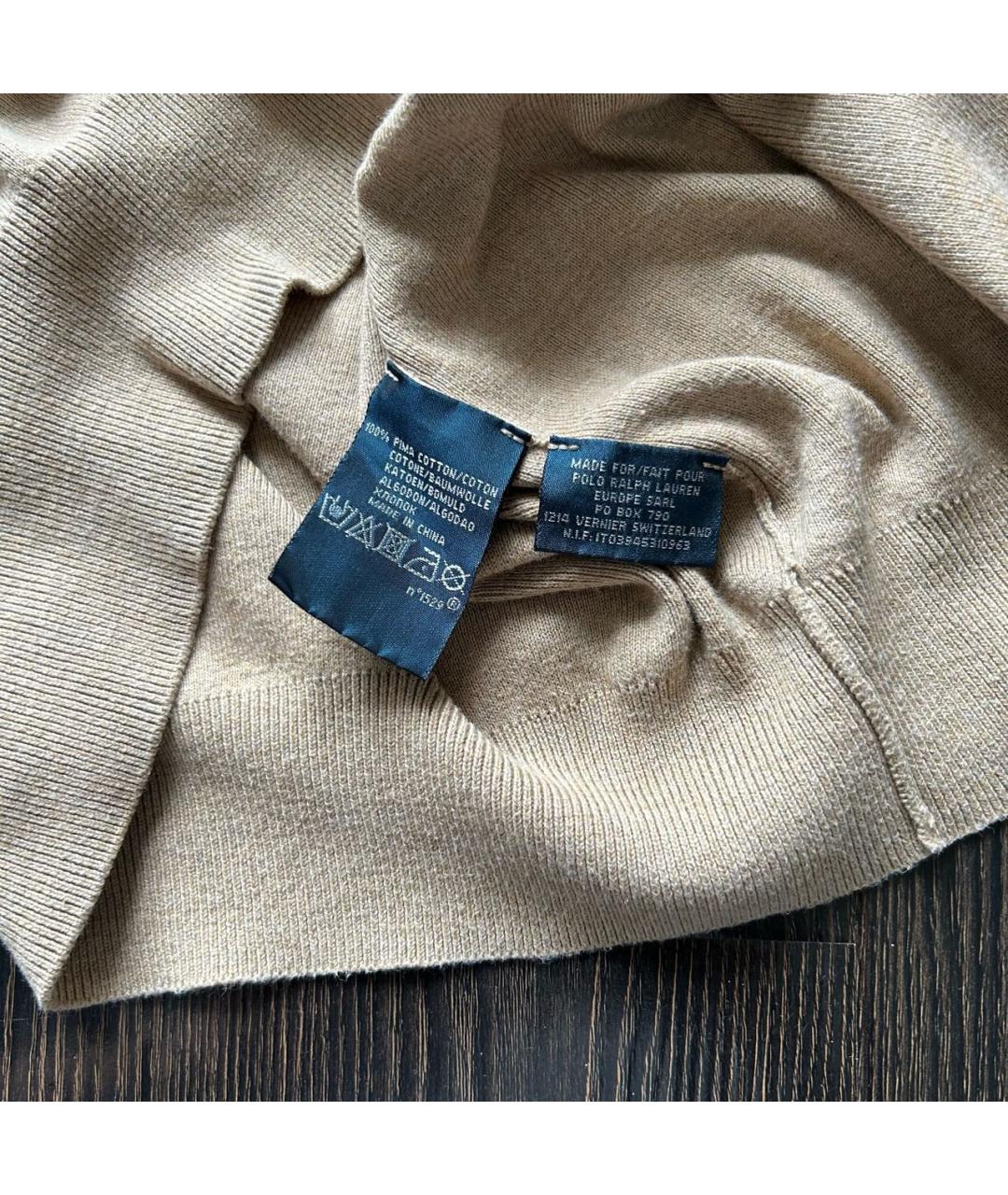 POLO RALPH LAUREN Горчичный хлопковый джемпер / свитер, фото 6