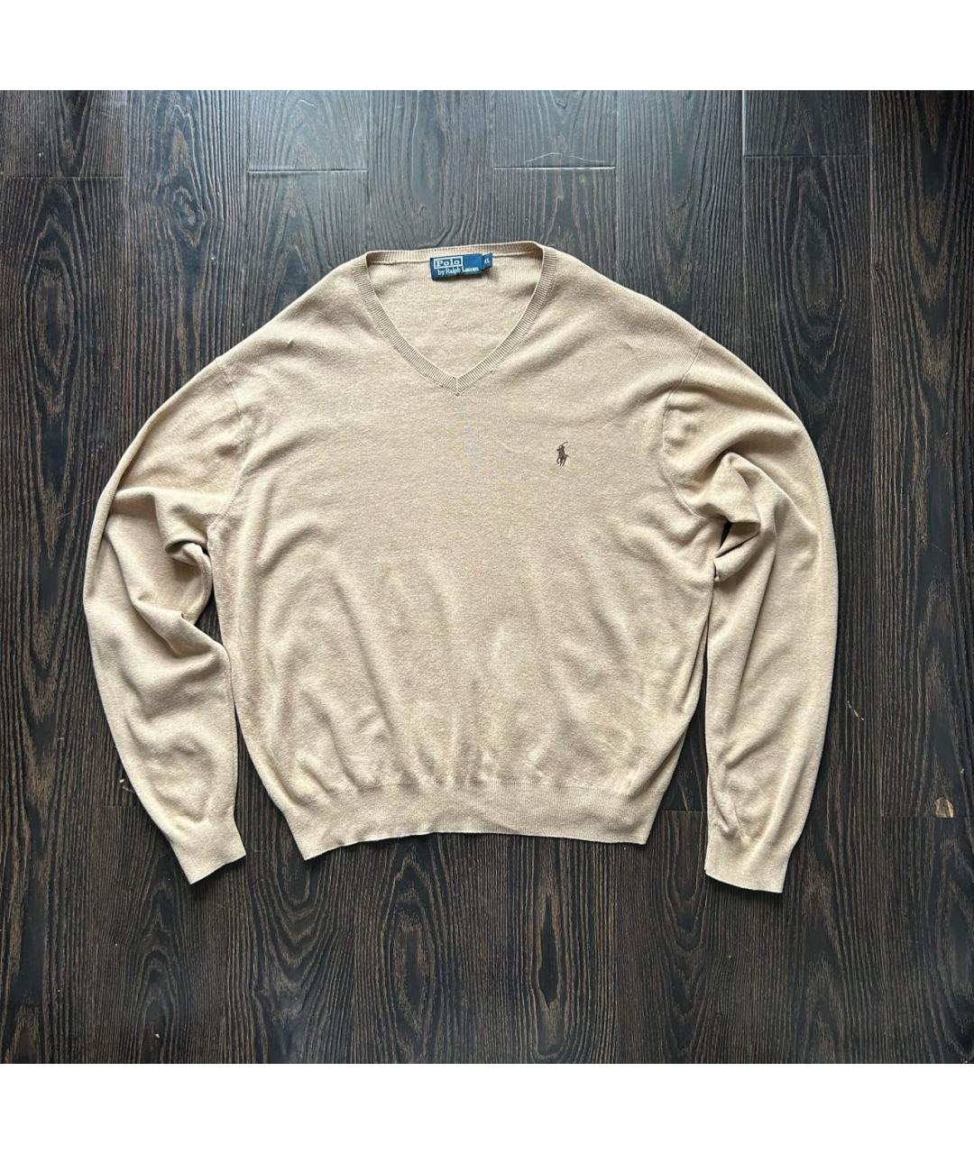 POLO RALPH LAUREN Горчичный хлопковый джемпер / свитер, фото 8