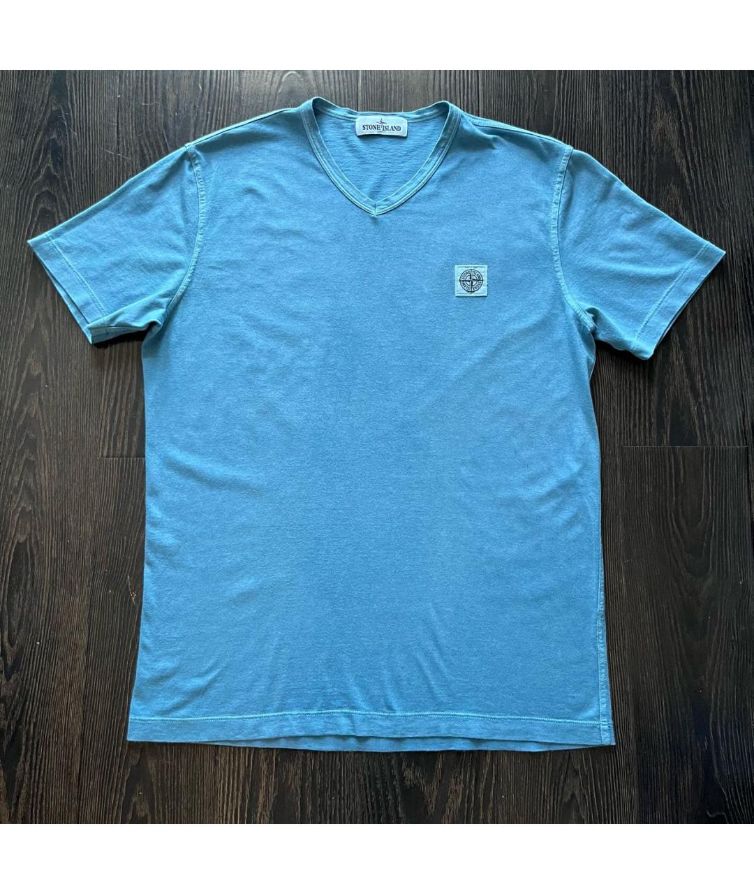 STONE ISLAND Голубая хлопковая футболка, фото 7