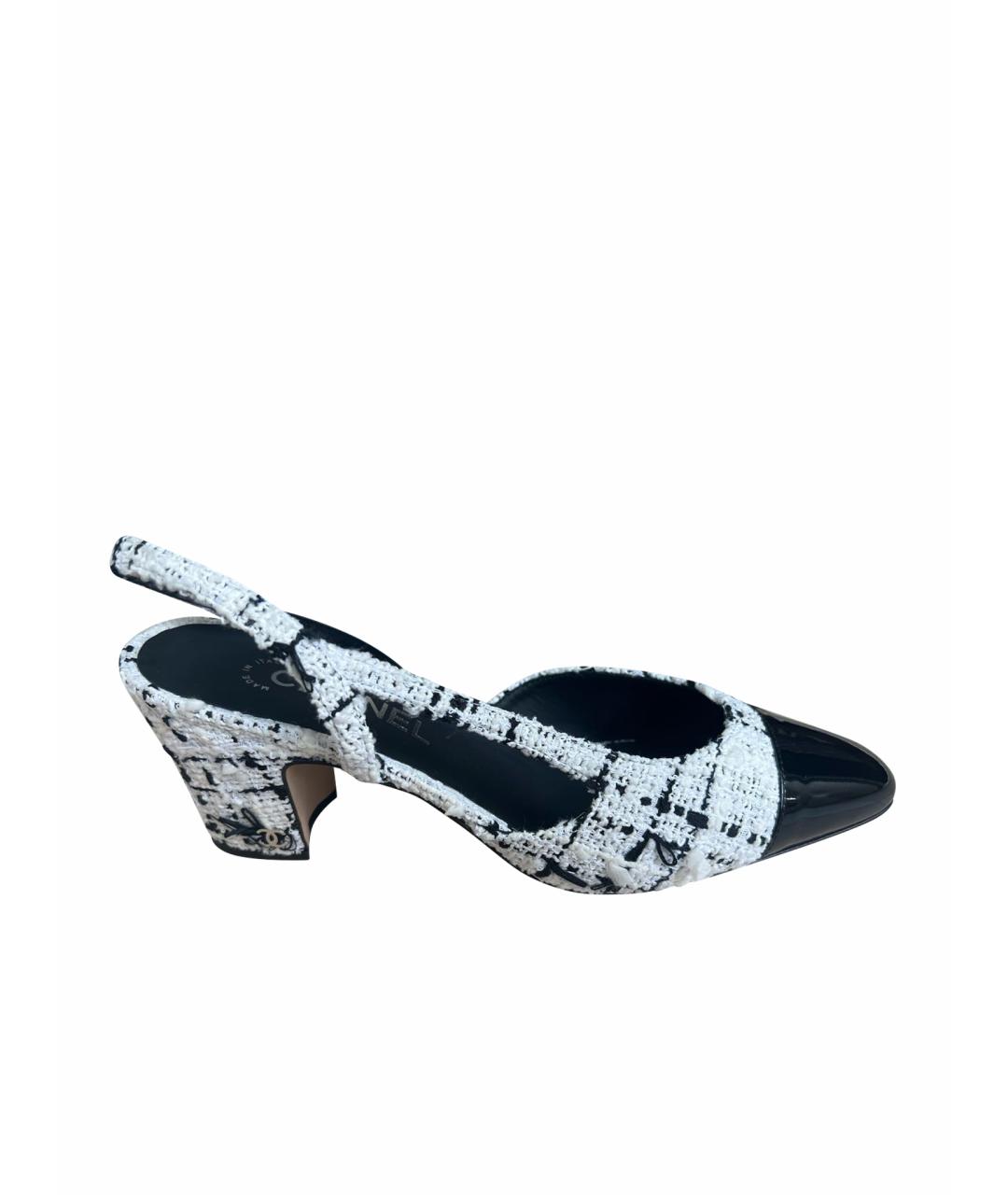 CHANEL Белые текстильные туфли, фото 1