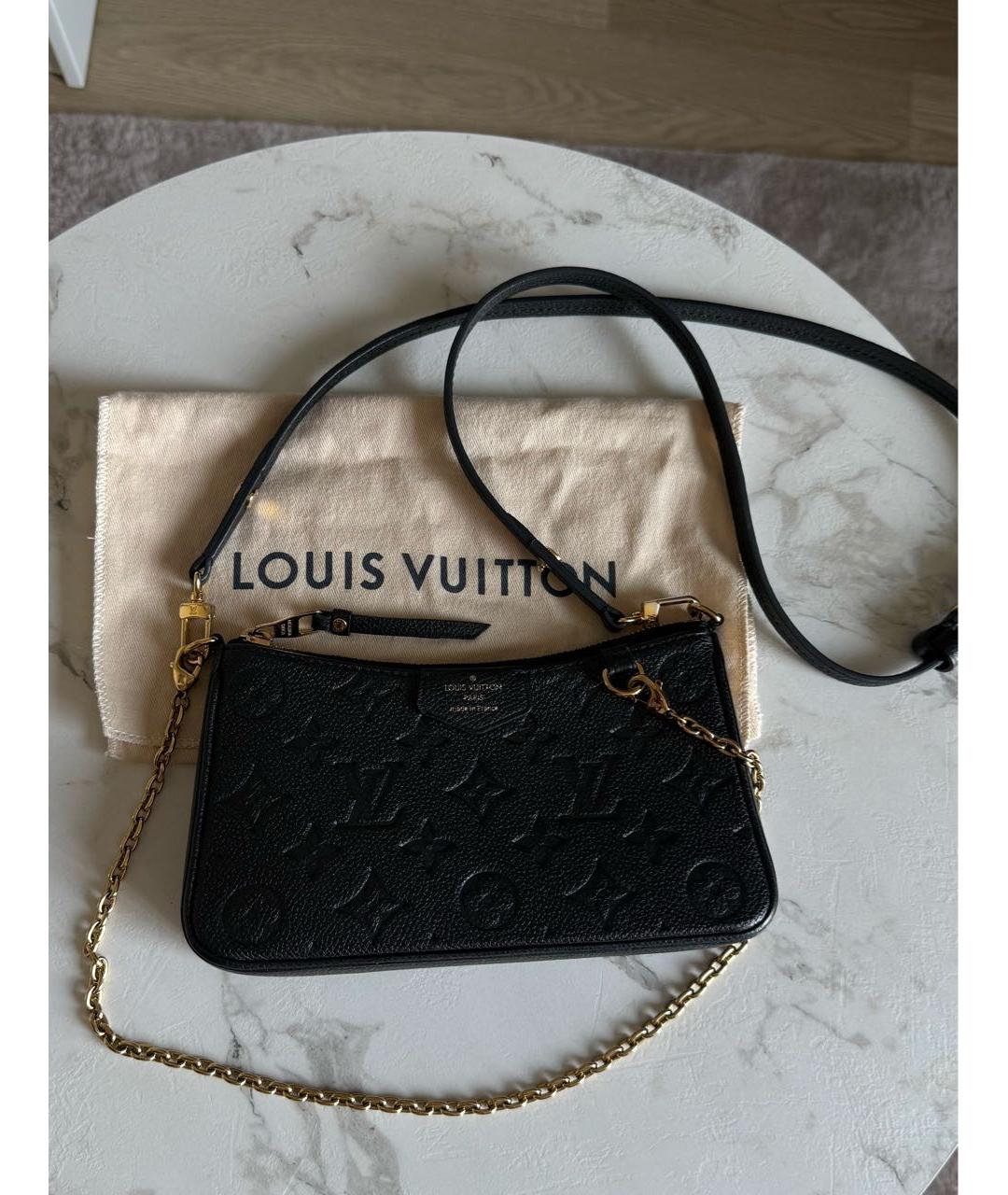 LOUIS VUITTON Черная кожаная сумка через плечо, фото 6