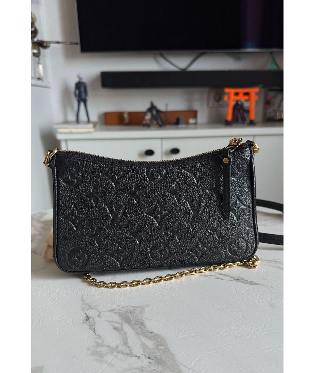 LOUIS VUITTON Черная кожаная сумка через плечо, фото 3