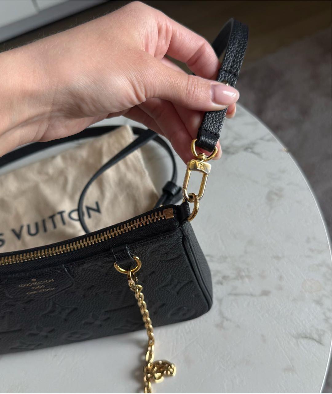 LOUIS VUITTON Черная кожаная сумка через плечо, фото 7