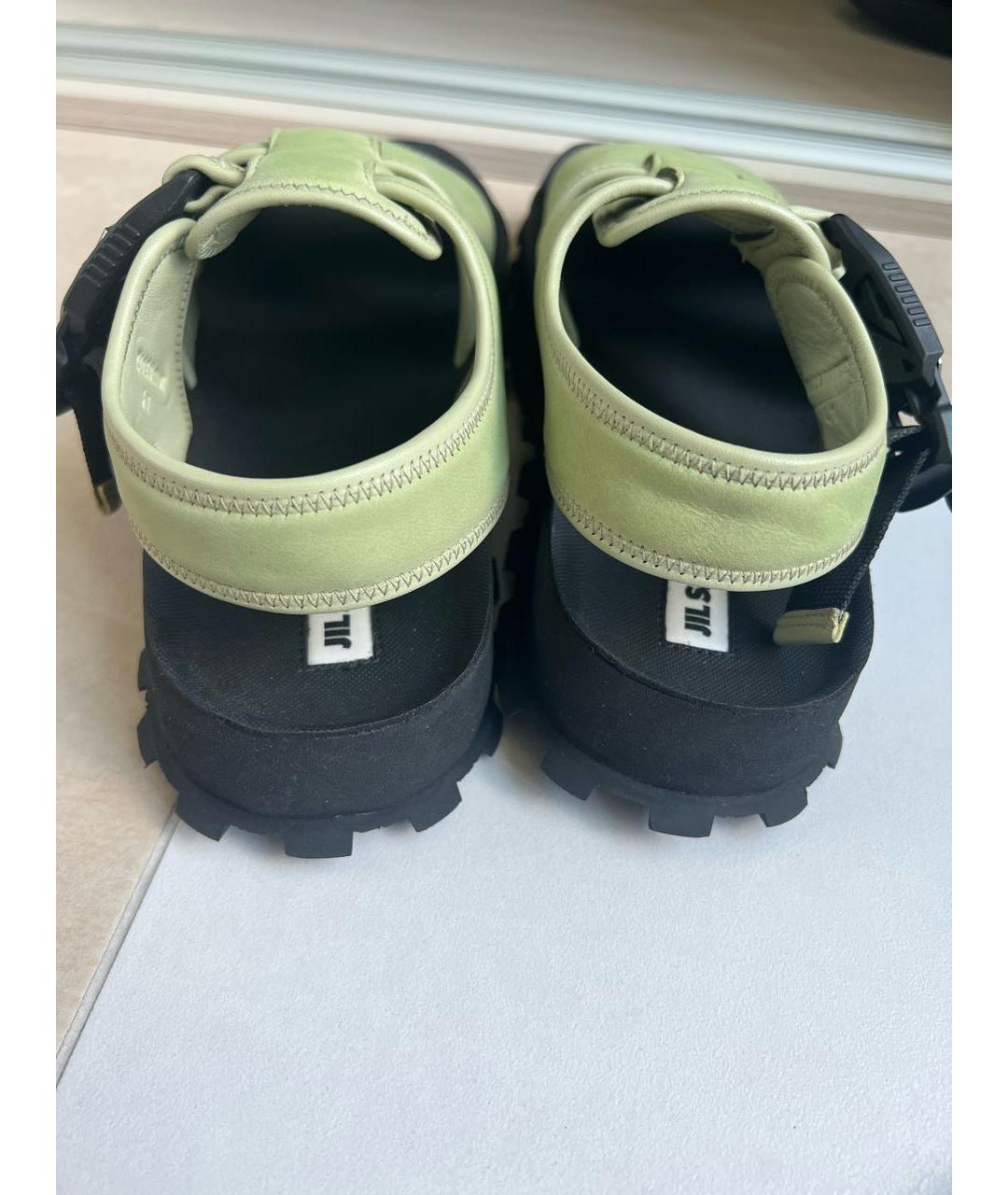 JIL SANDER Салатовые нубуковые сандалии, фото 3