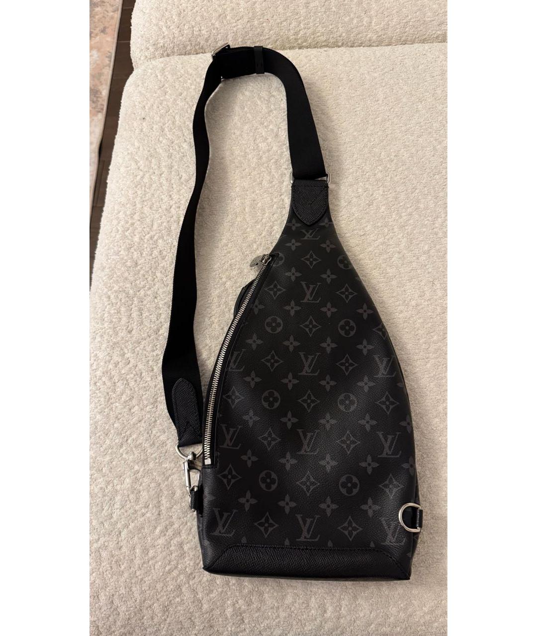 LOUIS VUITTON Антрацитовая поясная сумка, фото 3